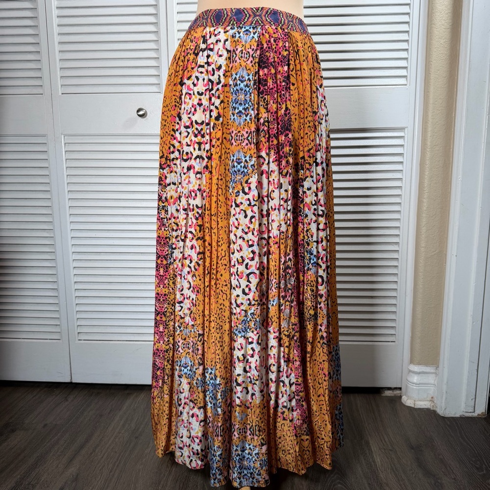 Bhanuni by Jyoti Maxi Skirt Boho Patchwork Animal Print Lined Size 6 - Picture 2 of 13
